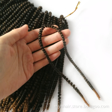 8 inch 50 strands/pack black Synthetic curly Crochet Hair Extension For African Braids Nubian Twist Crochet Braids